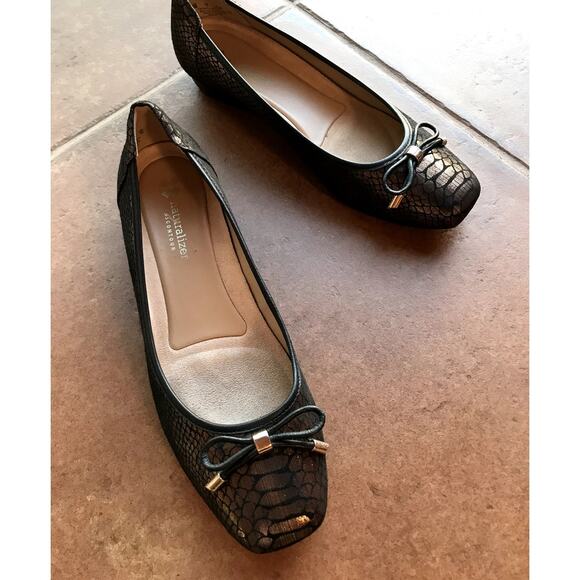 Naturalizer Metallic Snakeskin Print Low Heel Pumps-Ballet Slippers size 9 - Picture 3 of 13